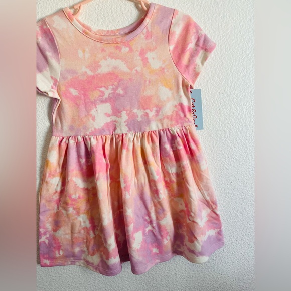 Cat & Jack Toddler Girl Tie Dye T Shirt Skater Midi Dress Size 3T - Picture 4 of 9